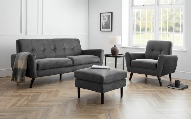 Monza Chair - Grey Velvet - Image 6