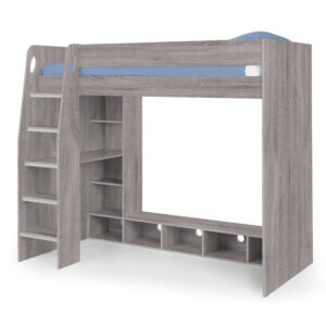 Nebula Gaming Bed with Desk - Grey Oak