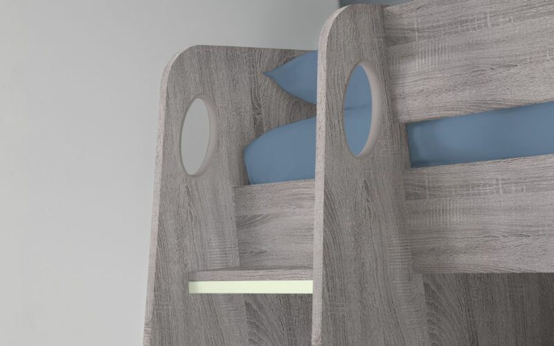 Nebula Gaming Bed with Desk - Grey Oak - Image 5