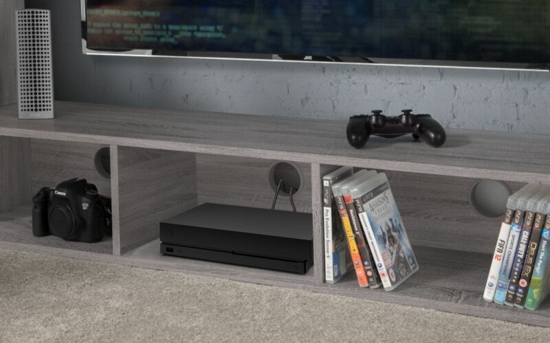 Nebula Gaming Bed with Desk - Grey Oak - Image 7