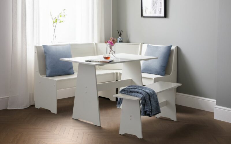 Newport 6 Seater Corner Dining Set - Surf White - Image 5