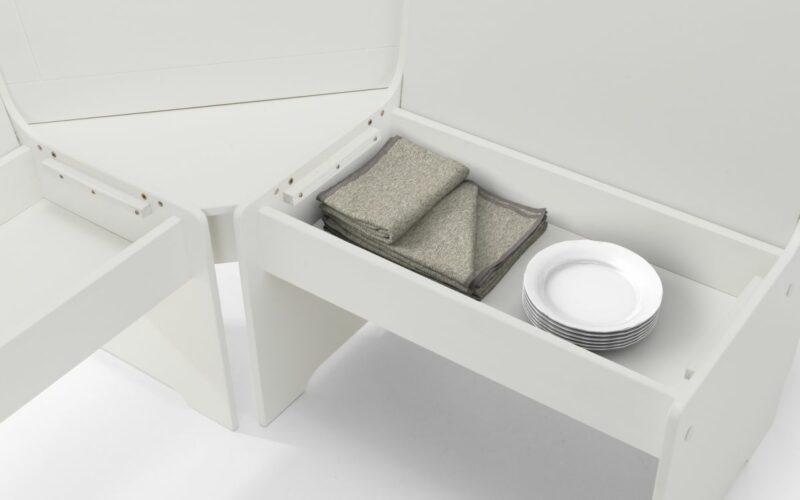 Newport 6 Seater Corner Dining Set - Surf White - Image 3
