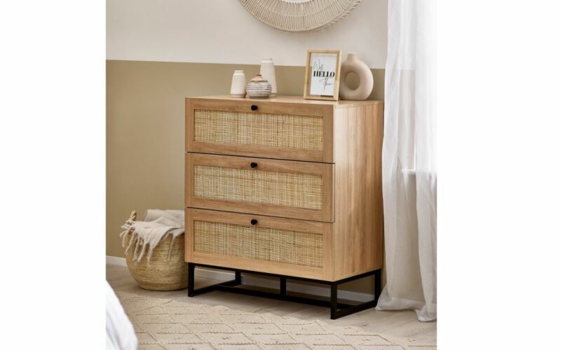 Padstow 3 Drawer Chest - Oak - Image 4