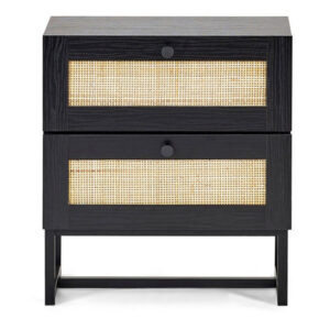 Padstow 2 Drawer Bedside - Black