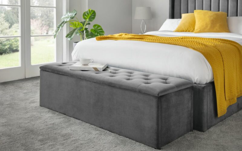 Ravello Blanket Box - Dark Grey Velvet - Image 6