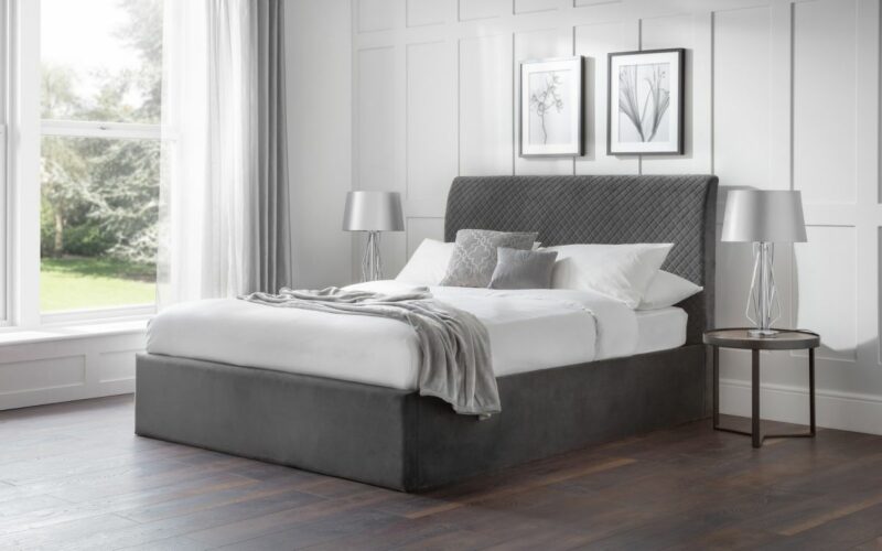 Sanderson Diamond Quilted Velvet Ottoman Bed - Image 8