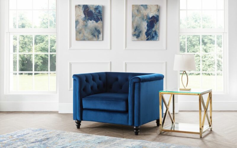 Sandringham Chair - Blue Velvet - Image 5