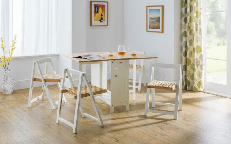 Savoy White / Natural Dining Set (35cm + 85cm x 80cm) - KD Only (JB) - Image 2