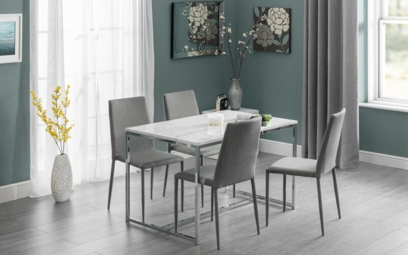 Scala White Marble Dining Table (120cm x 80cm) (JB) - Image 2