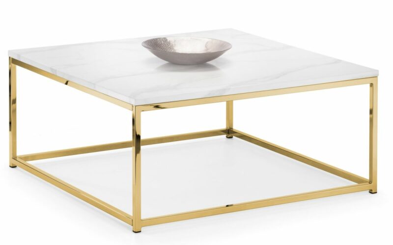 Scala Gold White Marble Top Coffee Table - Image 2
