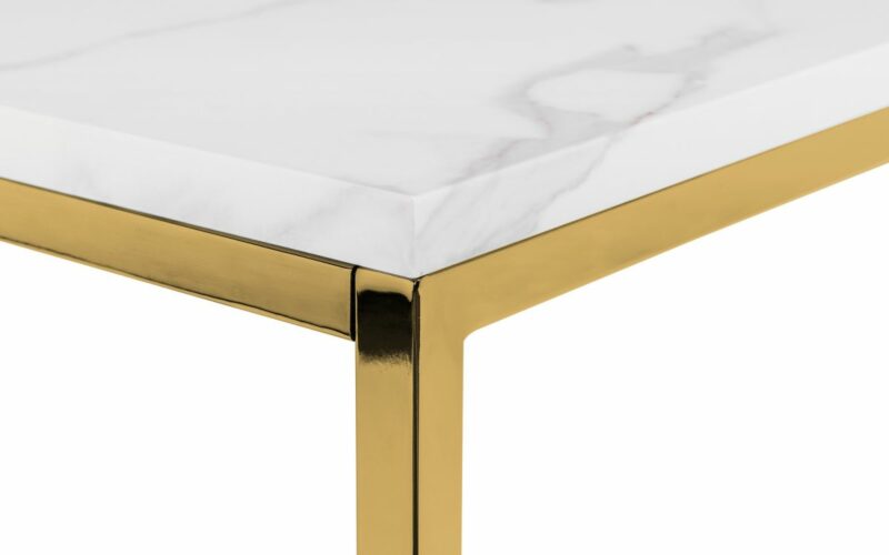 Scala Gold White Marble Top Lamp Table - Image 3