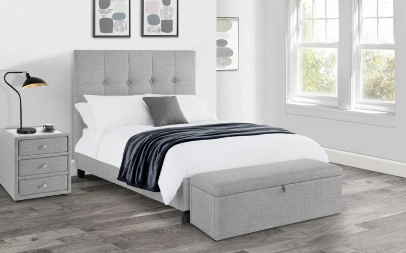 Sorrento High Headboard Bed - Light Grey - Image 2