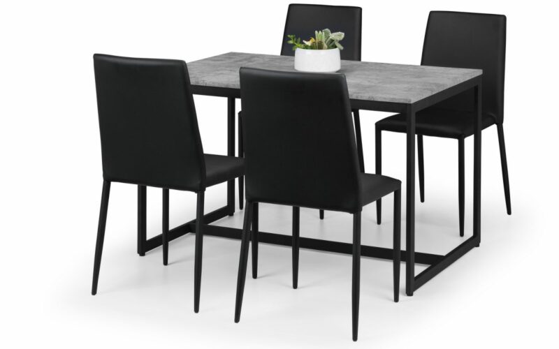 Staten & Jazz 4 Seater Black Dining Set - Image 2