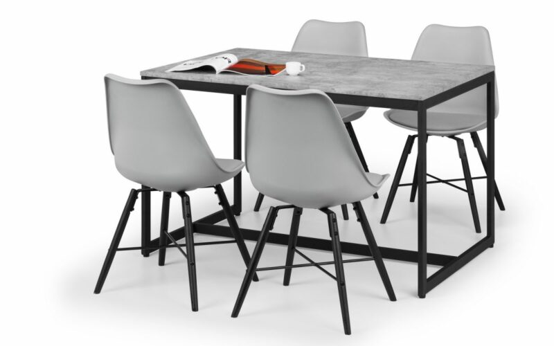 Staten & Kari 4 Seater Grey Dining Set - Image 2