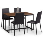 Tribeca & Jazz 4 Seater Black Dining Set