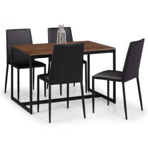 Tribeca & Jazz 4 Seater Black Dining Set