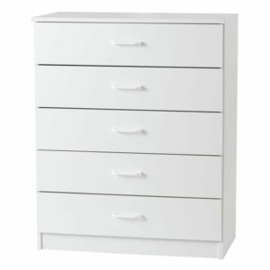 Essential - 5 Drawer Chest - White