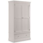 Clermont 2 Door 1 Drawer Wardrobe - Light Grey