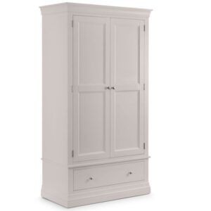 Clermont 2 Door 1 Drawer Wardrobe - Light Grey
