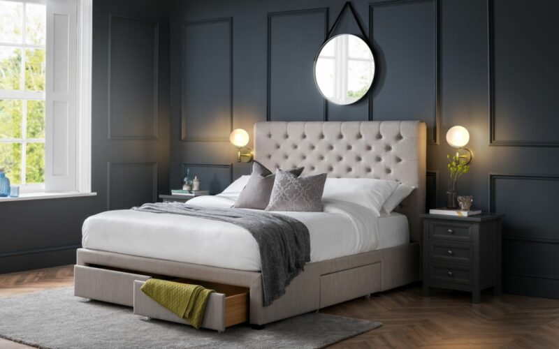 Wilton Deep Buttoned 4 Drawer Bed - Grey - Image 7