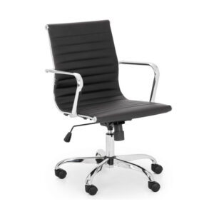 Gio Upholstered Office Chair - Black/Chrome (JB)