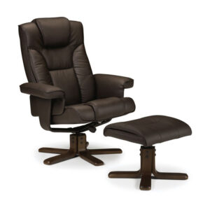 Malmo Swivel & Recline Chair - Brown Faux Leather (JB)