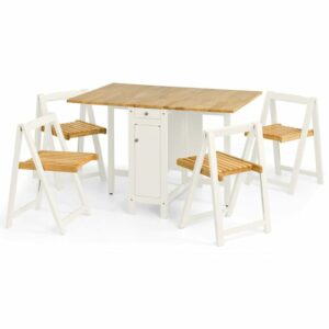 Savoy White / Natural Dining Set (35cm + 85cm x 80cm) - KD Only (JB)